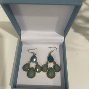 Turquoise and gold statement earrings Francesca’s